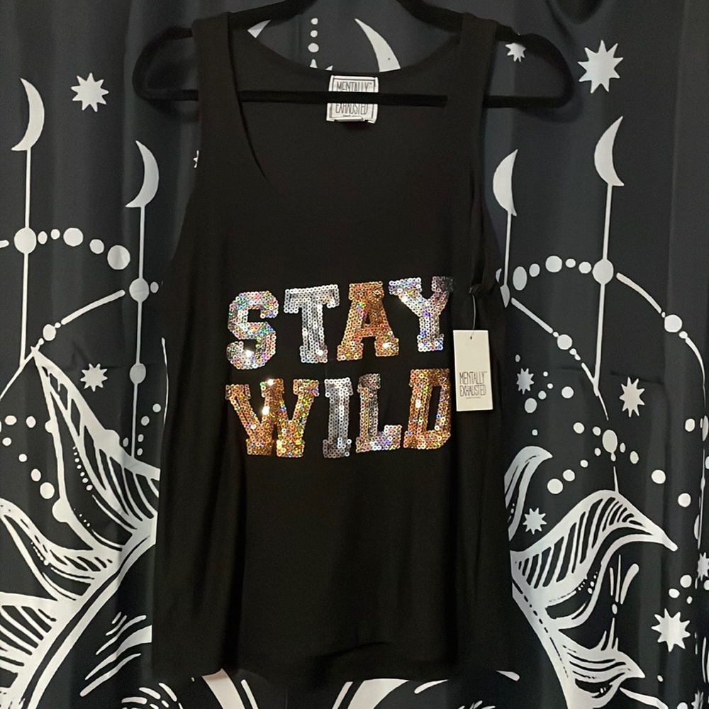 stay wild black tank